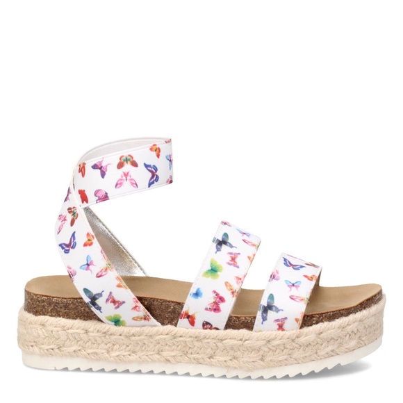 Steve Madden Kids Butterfly Print Sandals - Girl’s Size 2 New in Box - Picture 1 of 11